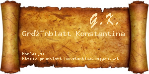 Grünblatt Konstantina névjegykártya